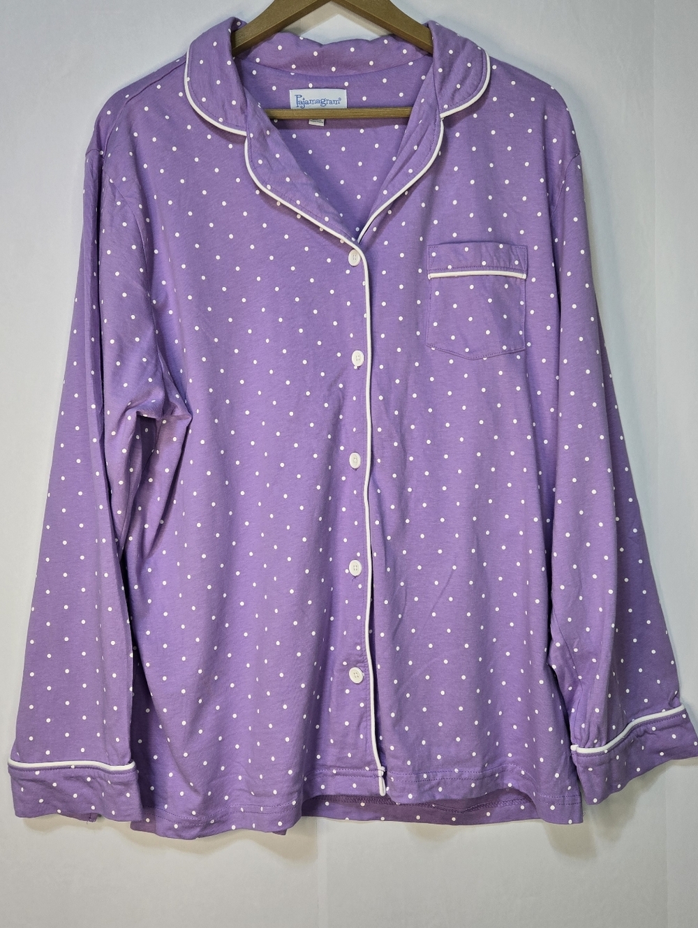 PAJAMAGRAM Women Suze L 2-pc Lavender Polka Dot Pajama Set, NWOT - Picture 4 of 10